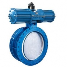 Pneumatic double eccentric butterfly valve
